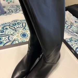 Black Naturalizer leather zip up knee boots